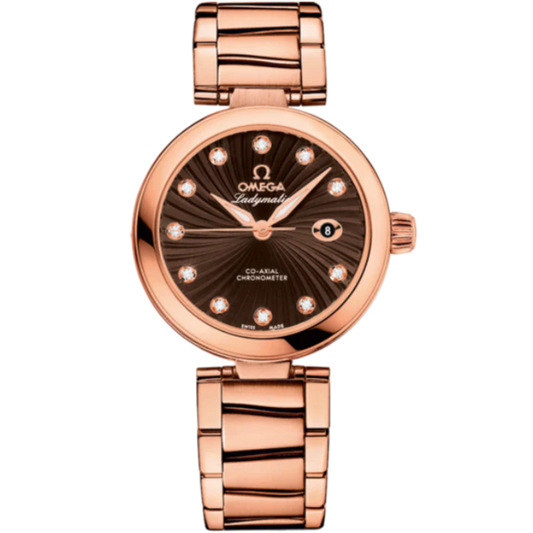 DE VILLE LADYMATIC 34 MM RED GOLD WITH BROWN DIAL