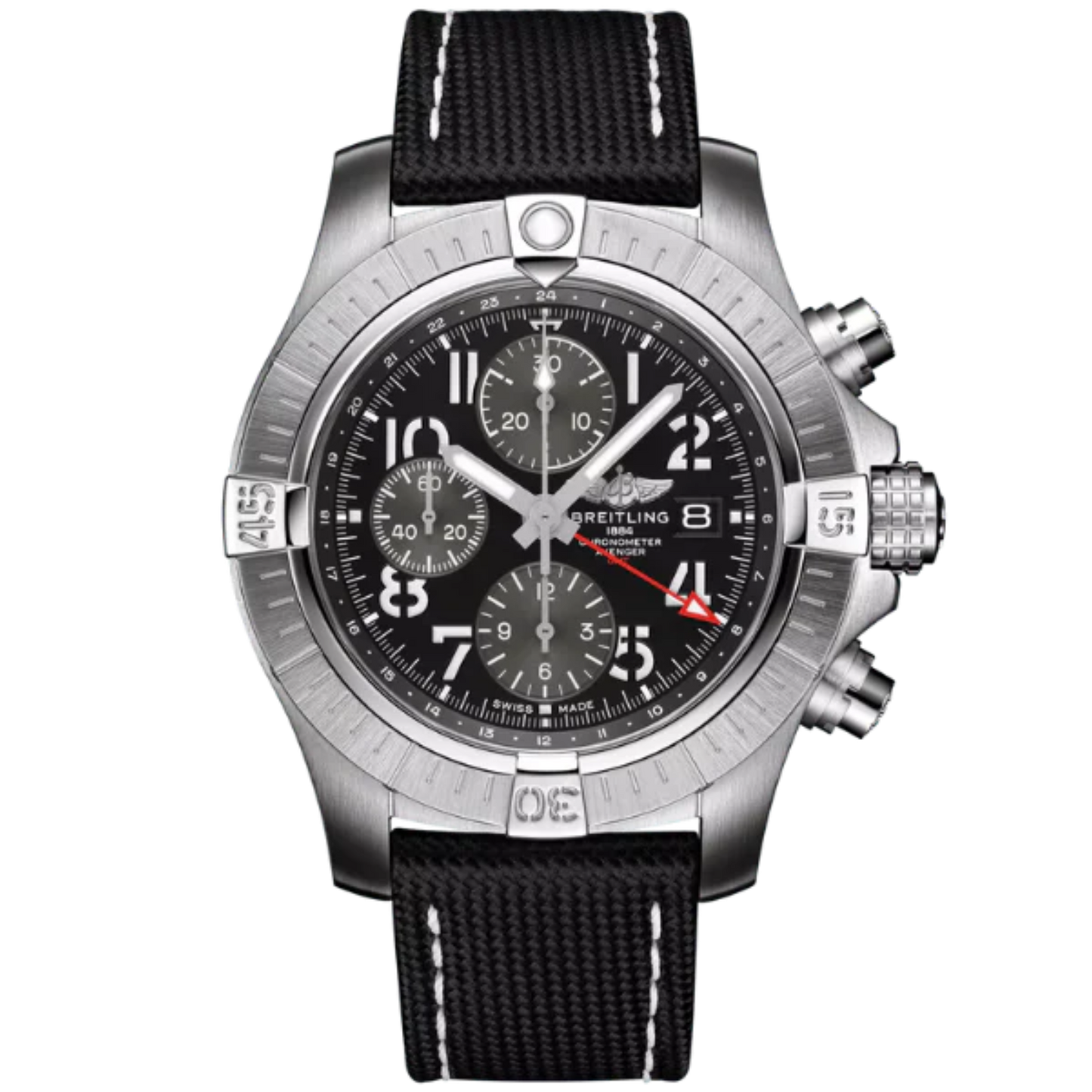 AVENGER CHRONOGRAPH GMT 45 MM STAINLESS STEEL WITH BLACK DIAL
