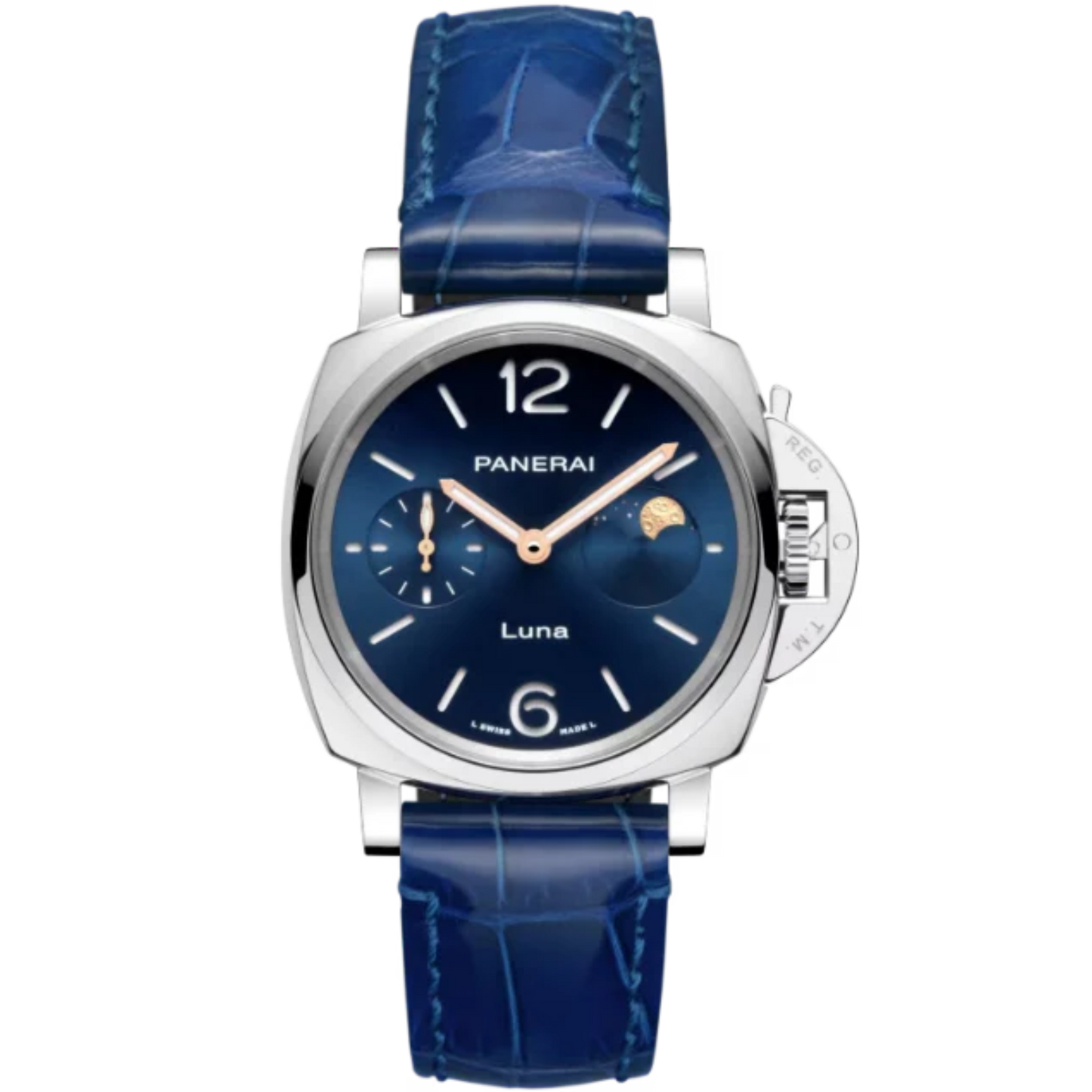 LUMINOR DUE LUNA PAM01179 38 MM STAINLESS STEEL WITH BLUE DIAL