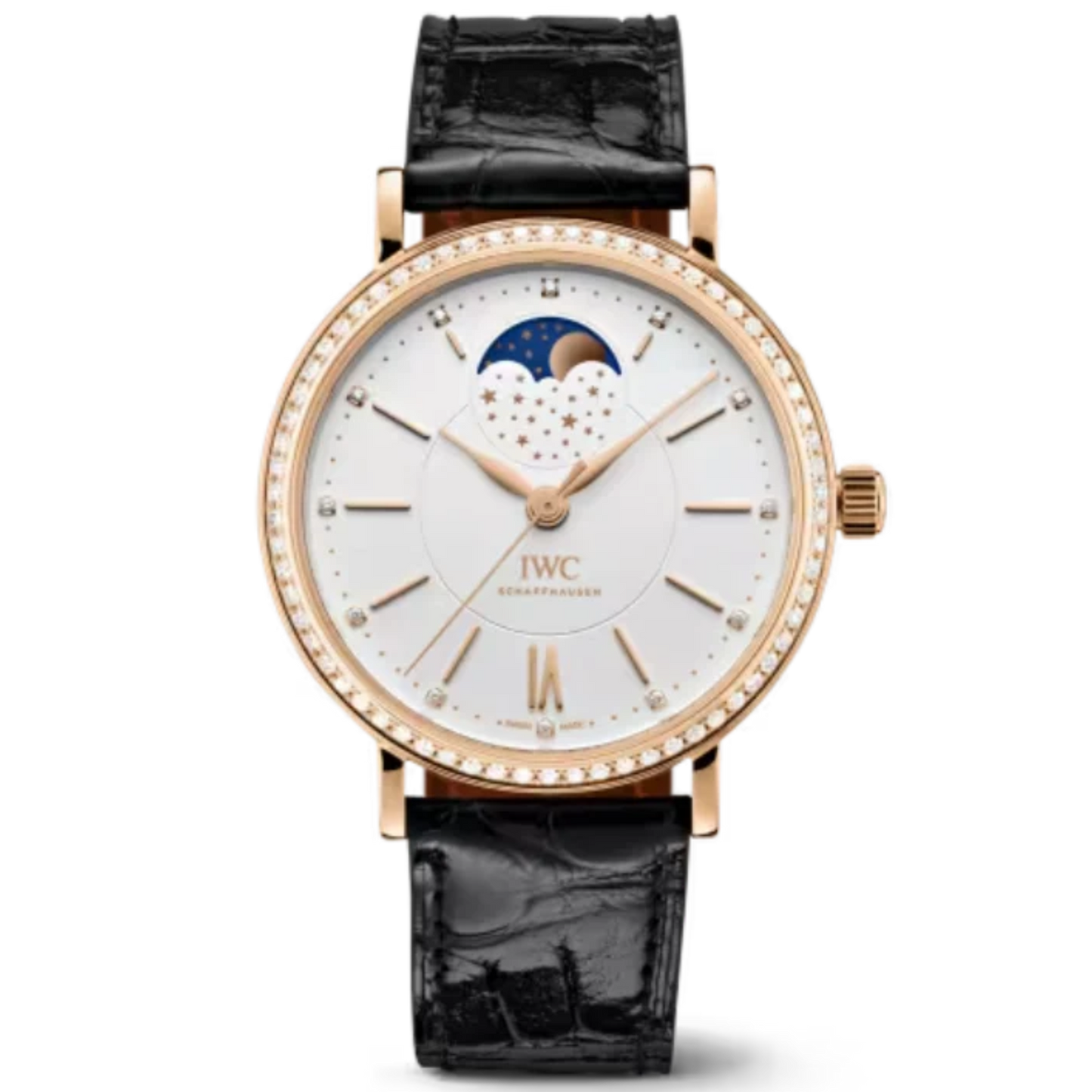 PORTOFINO AUTOMATIC MOON PHASE 37 MM GOLD WITH WHITE DIAL