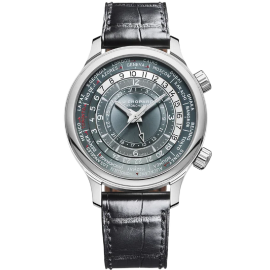 L.U.C TIME TRAVELER ONE 42 MM PLATINUM WITH GREY-BLUE DIAL
