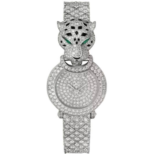 LA PANTHERE DE CARTIER 24 MM RHODIUMIZED WHITE GOLD WITH WHITE GOLD DIAL