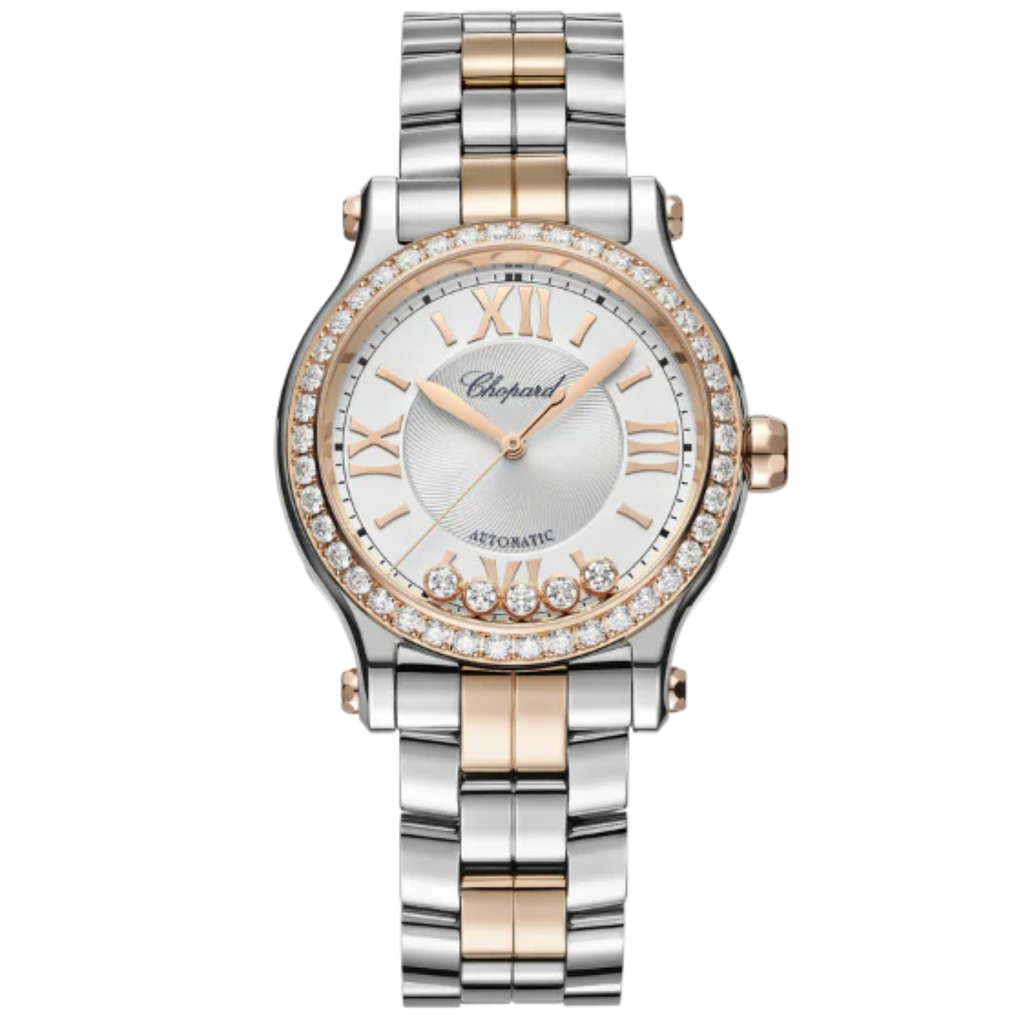 HAPPY SPORT 33 MM ETHICAL ROSE GOLD - LUCENT STEEL™ WITH SILVER DIAL