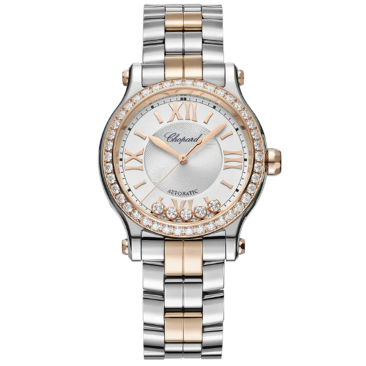 HAPPY SPORT 33 MM ETHICAL ROSE GOLD - LUCENT STEEL™ WITH SILVER DIAL