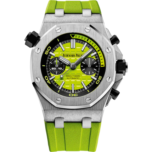 Royal Oak Offshore Diver Chronograph 42MM Green Rubber Strap Green  Dial With Méga Tapisserie Pattern Stainless Steel Case