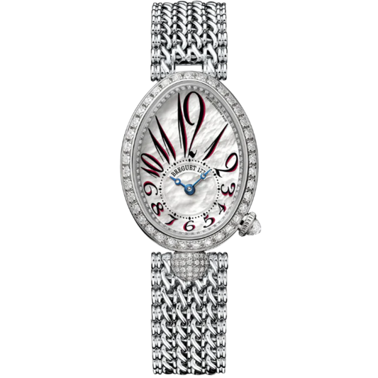 REINE DE NAPLES 8928 33 MM WHITE GOLD WITH MOTHER OF PEARL DIAL