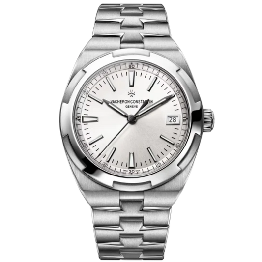 OVERSEAS SELF WINDING 41 MM STAINLESS STEEL WITH SILVER BRASS DIAL