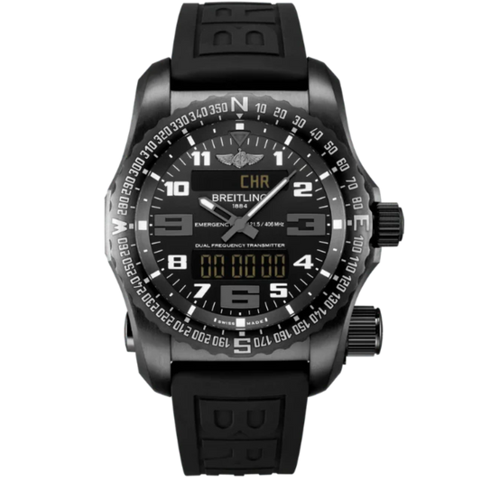 EMERGENCY 51 MM DLC-COATED TITANIUM WITH BLACK DIAL