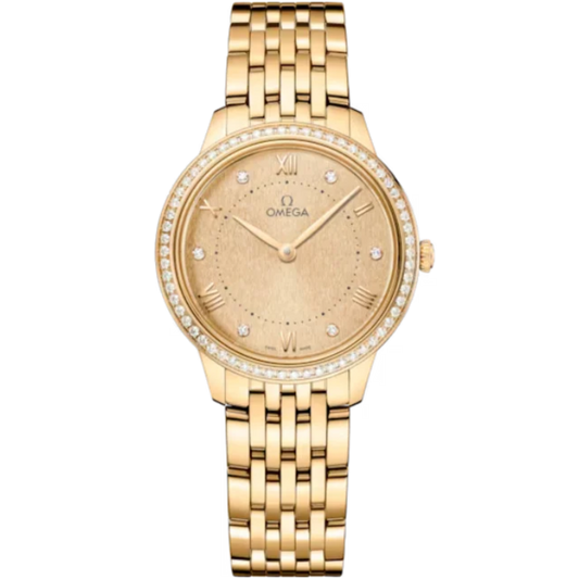 DE VILLE PRESTIGE 30 MM YELLOW GOLD WITH YELLOW DIAL