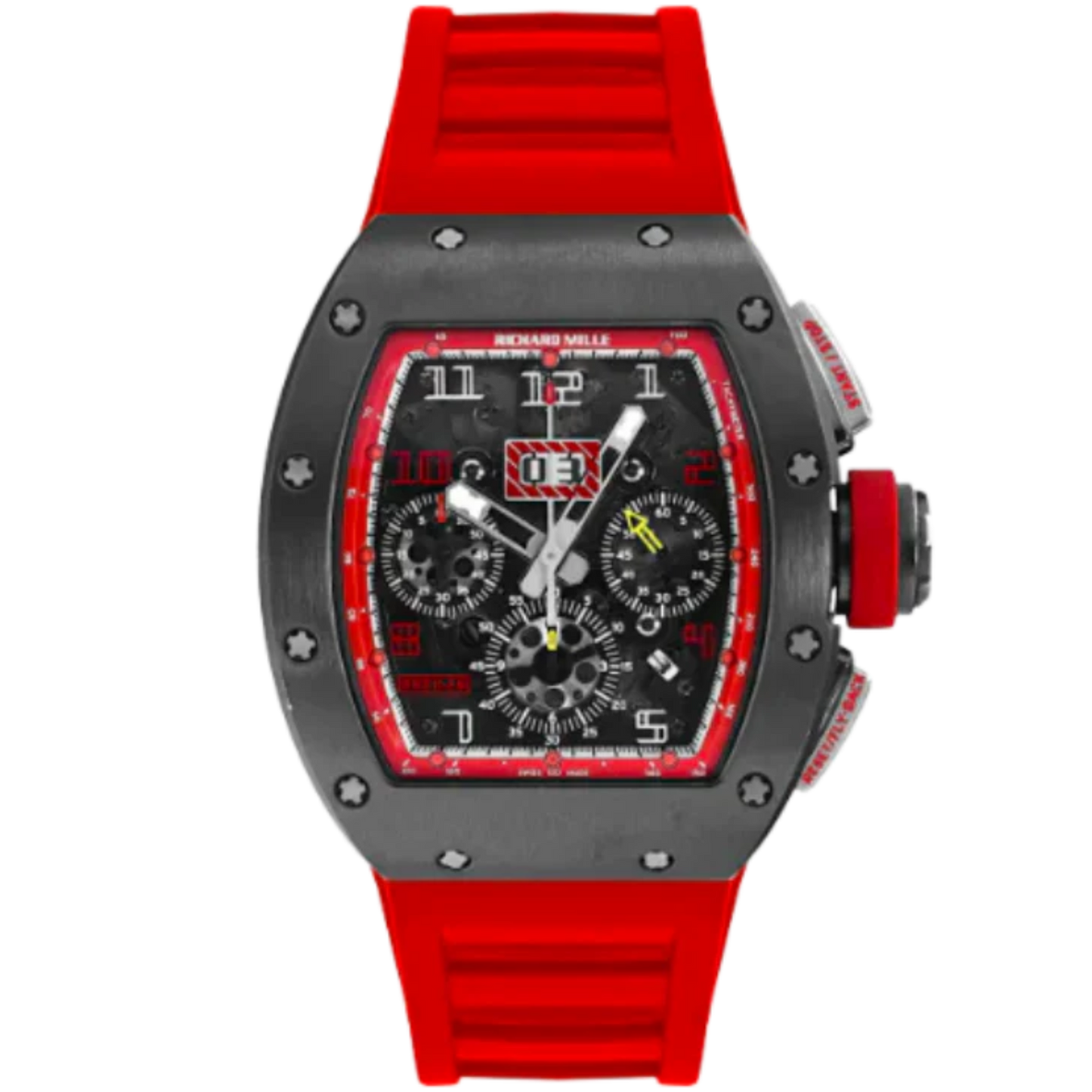 RM 011 Felipe Massa Titanium and Red Rubber Strap Titanium Case