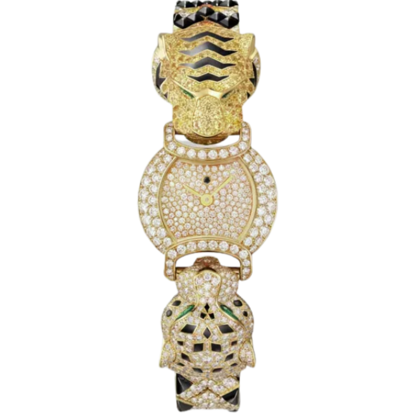 INDOMPTABLES DE CARTIER TIGER MOTIF 22 MM 18K YELLOW GOLD WITH YELLOW GOLD DIAL