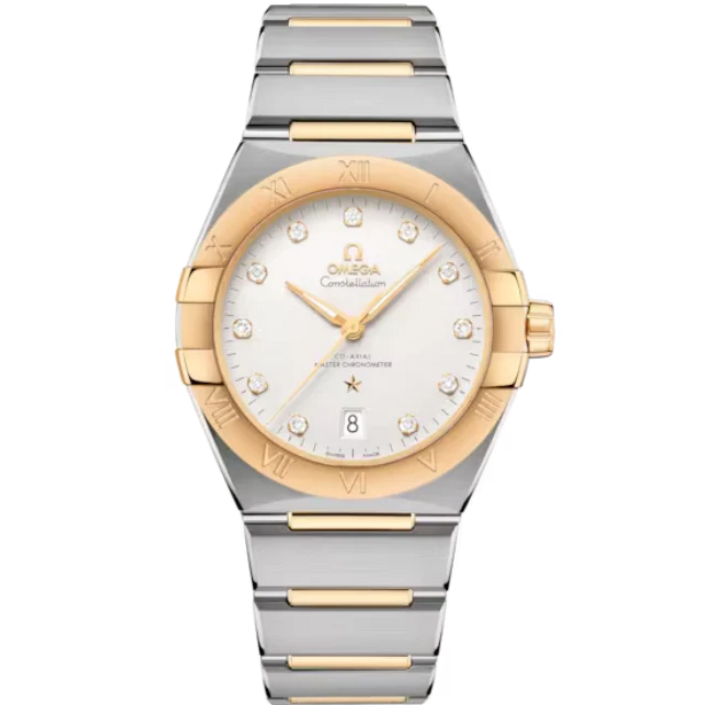 CONSTELLATION 39 MM STAINLESS STEEL - YELLOW GOLD WITH SILVER DIAL