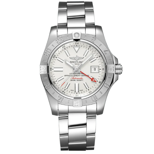 AVENGER II GMT 43 MM STAINLESS STEEL WITH WHITE DIAL