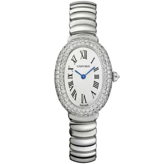 BAIGNOIRE DE CARTIER 31 MM 18K WHITE GOLD WITH SILVER DIAL