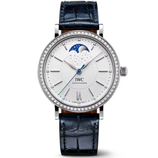 PORTOFINO AUTOMATIC MOON PHASE 37 MM STAINLESS STEEL WITH WHITE DIAL