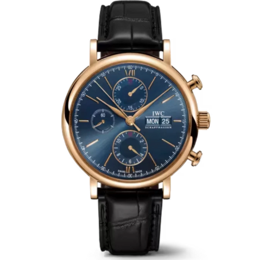 PORTOFINO CHRONOGRAPH 42 MM GOLD WITH BLUE DIAL