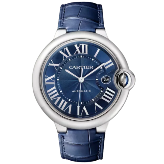 BALLON BLEU DE CARTIER 42 MM STAIN LESS STEEL WITH BLUE GUILLOCHE DIAL