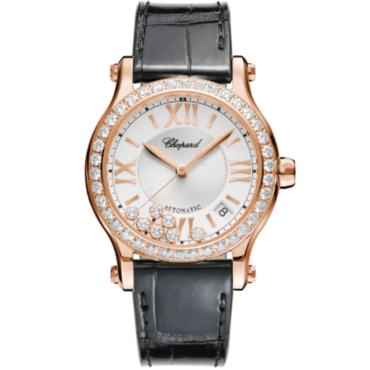 HAPPY SPORT 36 MM ETHICAL ROSE GOLD WITH SILVER DIAL