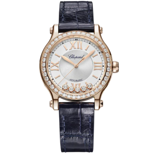 HAPPY SPORT 33 MM ETHICAL ROSE GOLD WITH SILVER DIAL