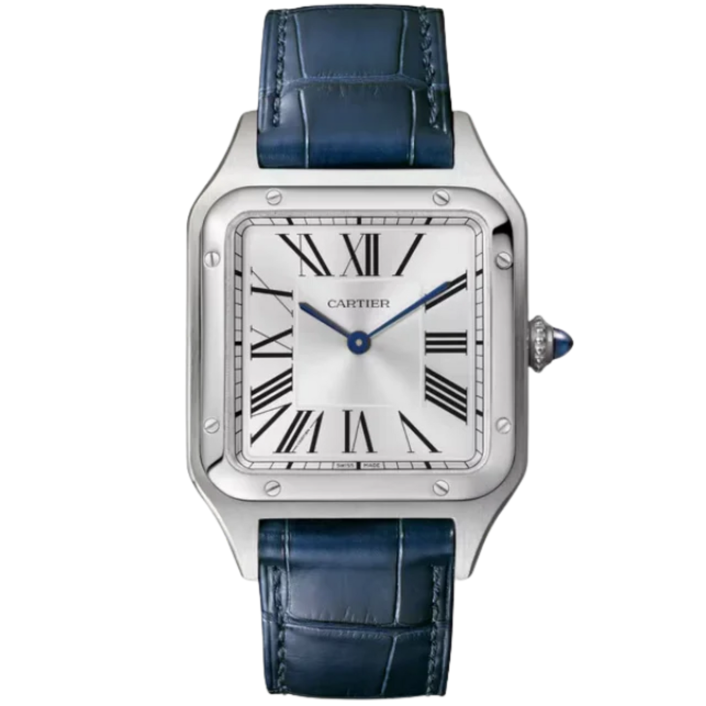 SANTOS 44 MM DUMONT SILVER STAINLESS STEEL