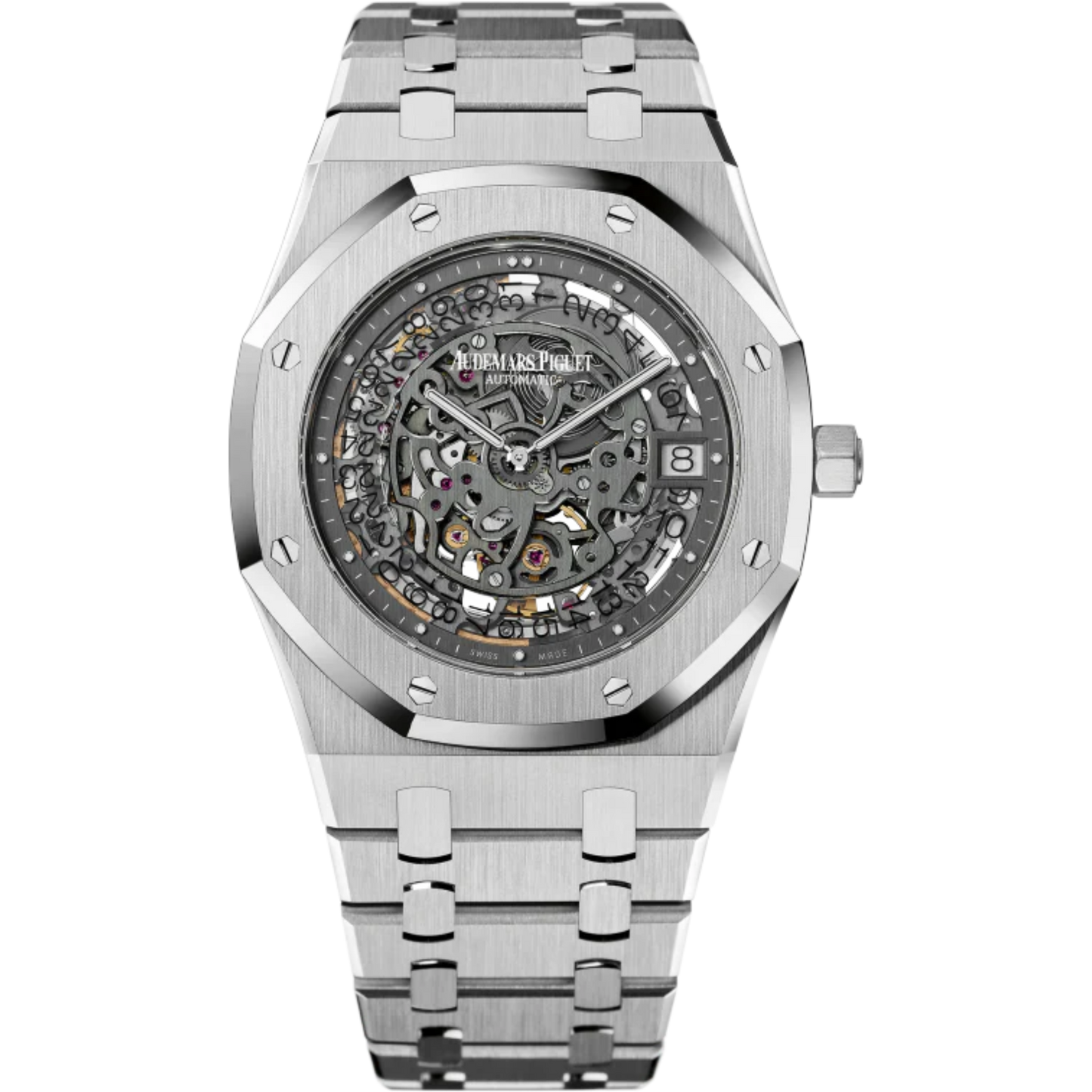 Royal Oak Openworked Extra-Thin 39MM 950 Platinum Bracelet Openworked Slate Grey Dial 950 Platinum Case