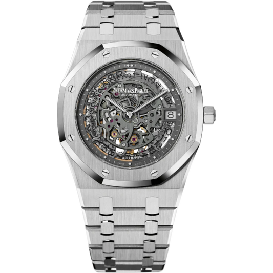 Royal Oak Openworked Extra-Thin 39MM 950 Platinum Bracelet Openworked Slate Grey Dial 950 Platinum Case