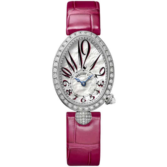 REINE DE NAPLES 8928 33 MM WHITE GOLD WITH MOTHER OF PEARL DIAL