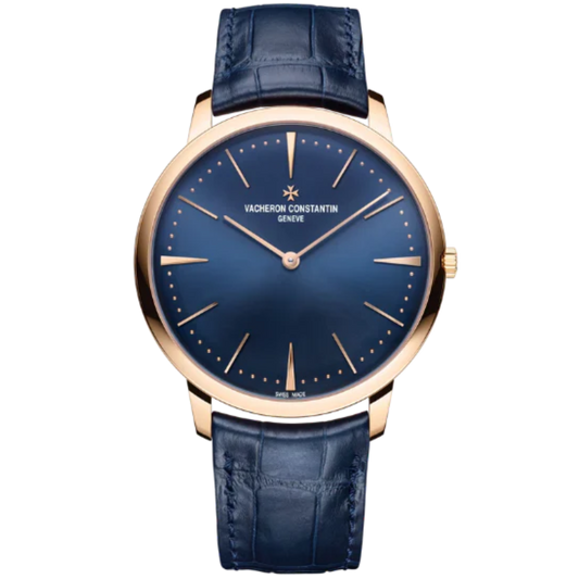 PATRIMONY MANUAL WINDING 40 MM PINK GOLD WITH BLUE BRASS DIAL