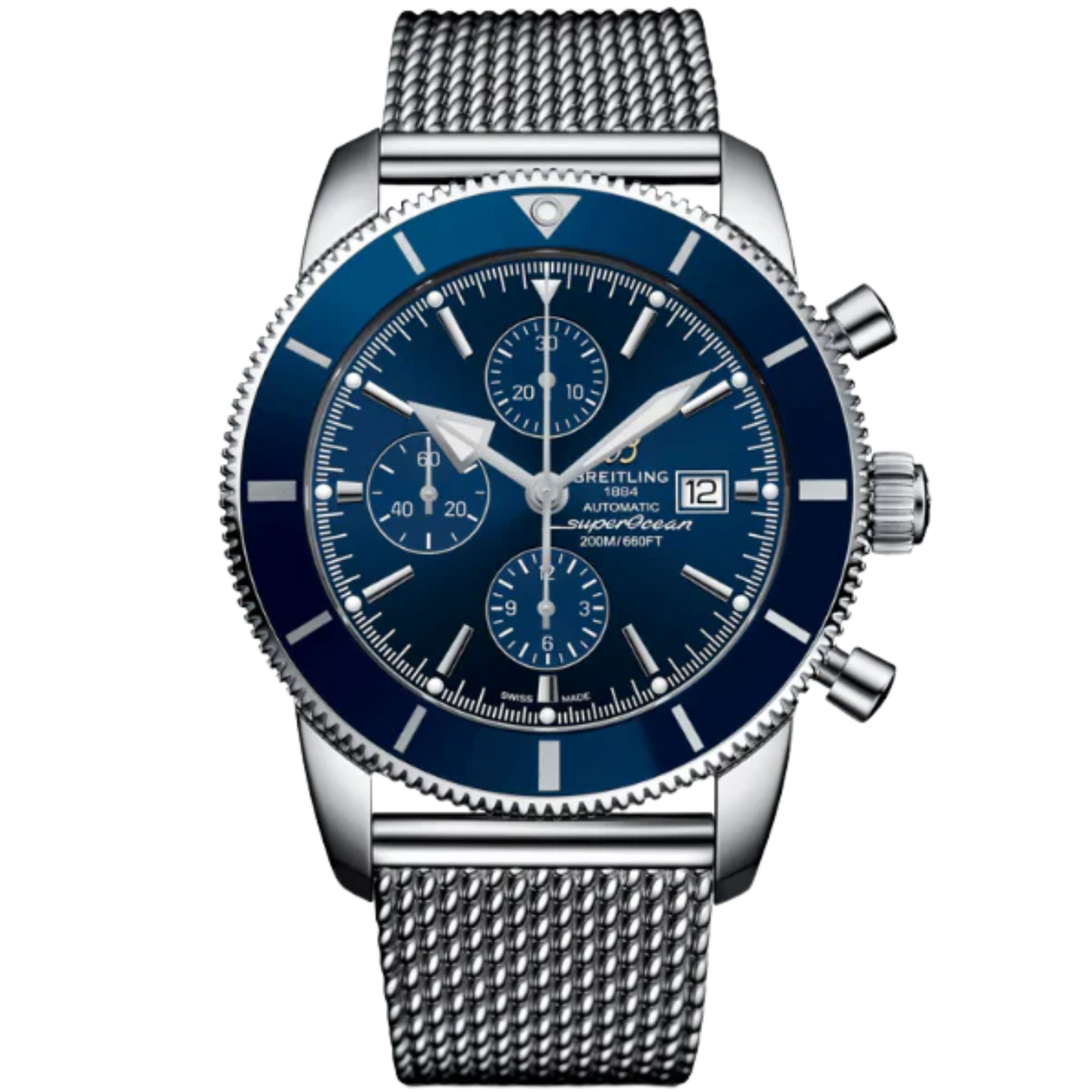 SUPEROCEAN HERITAGE CHRONOGRAPH 46 MM STAINLESS STEEL WITH BLUE DIAL