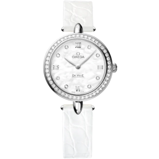 DE VILLE PRESTIGE DEWDROP 27 MM STAINLESS STEEL WITH MOTHER OF PEARL DIAL