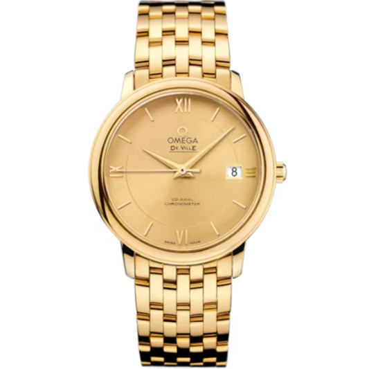 DE VILLE PRESTIGE 37 MM YELLOW GOLD WITH YELLOW DIAL