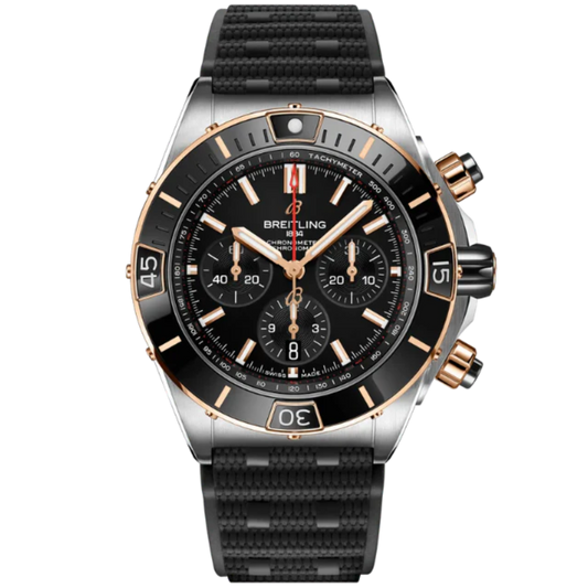 SUPER CHRONOMAT B01 44 MM STAINLESS STEEL & 18K ROSE GOLD WITH BLACK DIAL