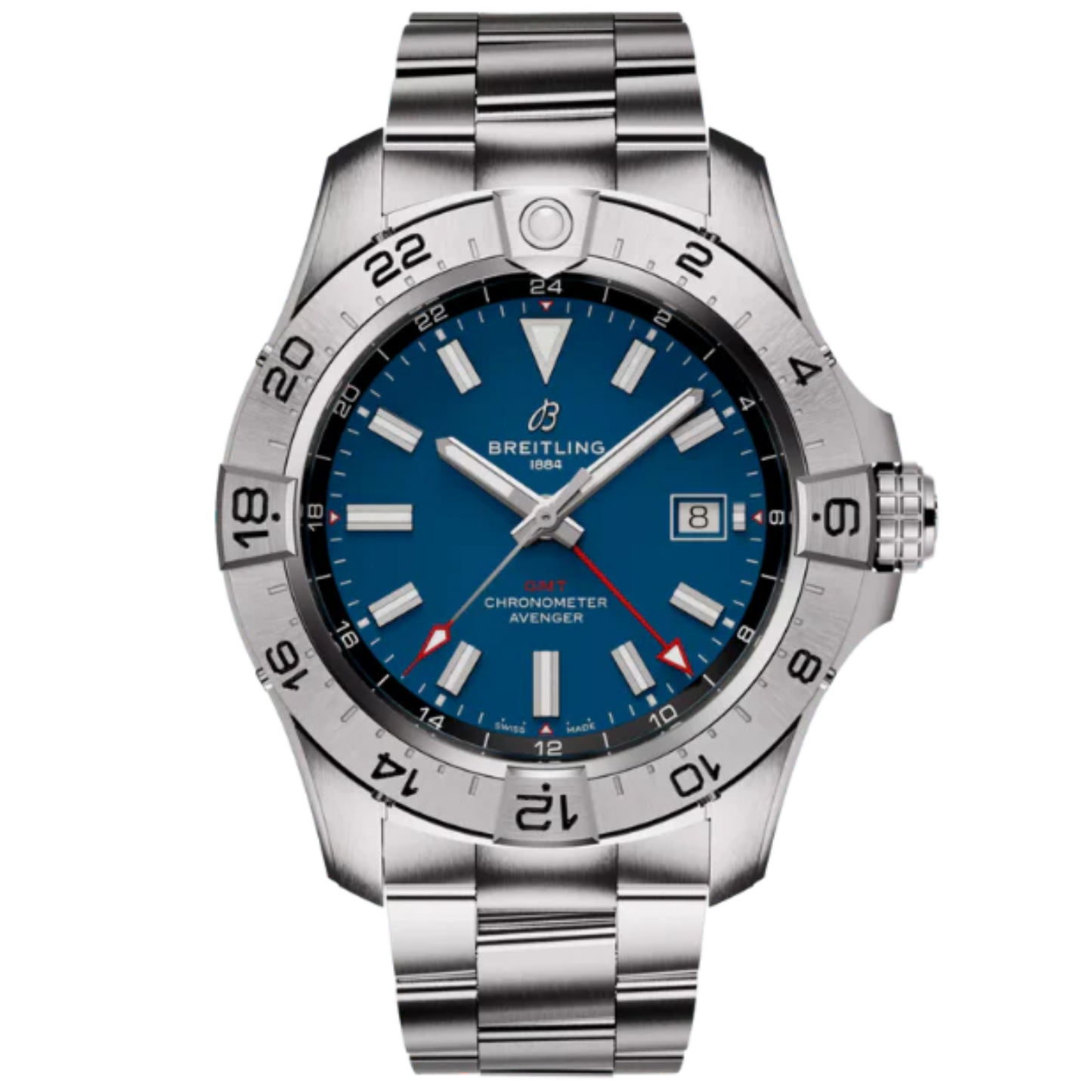 AVENGER AUTOMATIC GMT 44 MM STAINLESS STEEL WITH BLUE DIAL