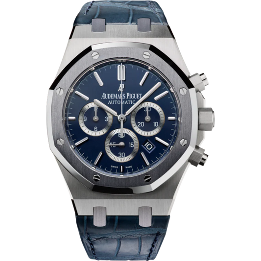 Royal Oak Leo Messi 41MM Blue Alligator Strap Satin-Brushed Blue Dial 950 Platinum Case Tantalum Bezel