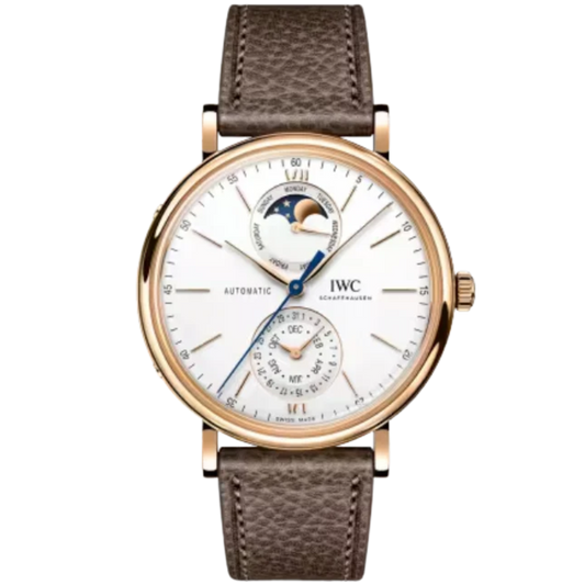 PORTOFINO COMPLETE CALENDAR 41 MM GOLD WITH WHITE DIAL