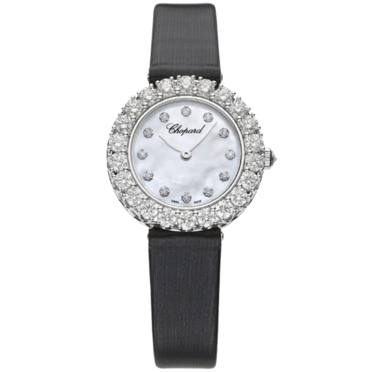 L'HEURE DU DIAMANT 26 MM ETHICAL WHITE GOLD WITH MOTHER OF PEARL DIAL