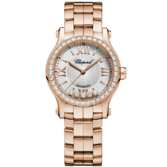 HAPPY SPORT 30 MM ETHICAL ROSE GOLD WITH SILVER DIAL