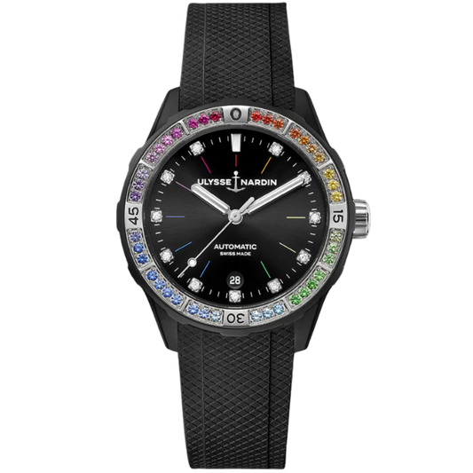 DIVER RAINBOW 39 MM STAINLESS STEEL WITH BLACK DIAL