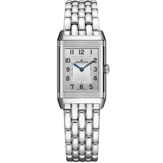 REVERSO CLASSIC DUETTO 34 MM STAINLESS STEEL WITH SILVER GREY AND GUILLOCHE BLACK DIAL