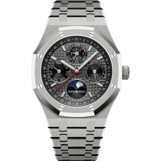 Royal Oak Perpetual Calendar 41MM Titanium Bracelet Slate Grey Dial With Grande Tapisserie Pattern Titanium Case