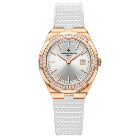 OVERSEAS QUARTZ 33 MM 18K 5N PINK GOLD WITH SILVER DIAL