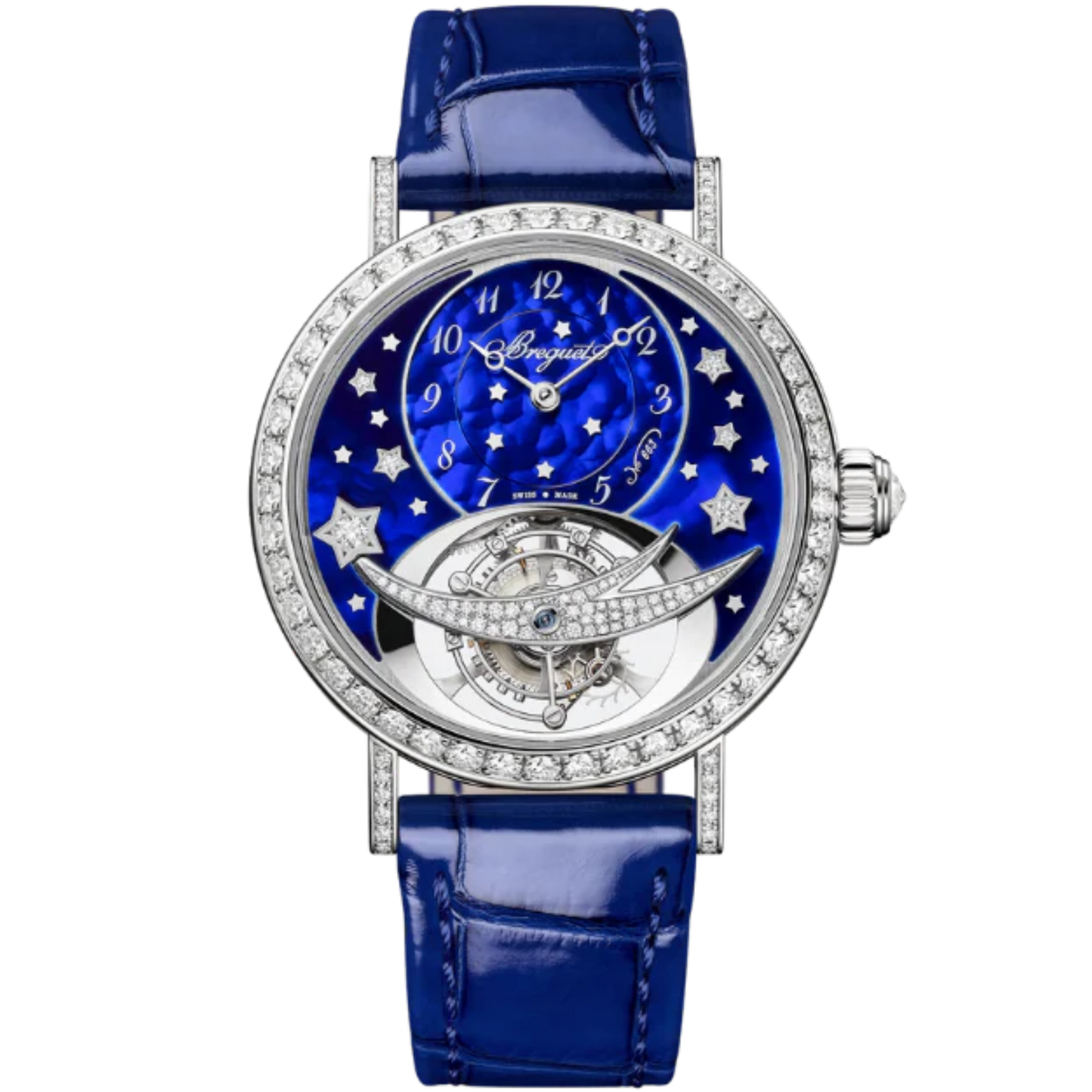 CLASSIQUE TOURBILLON 3358 35 MM 18K WHITE GOLD WITH BLUE PEARLED MOTHER OF PEARL DIAL
