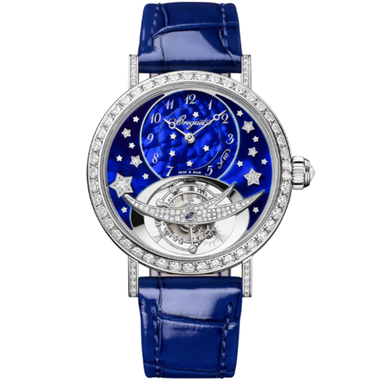 CLASSIQUE TOURBILLON 3358 35 MM 18K WHITE GOLD WITH BLUE PEARLED MOTHER OF PEARL DIAL