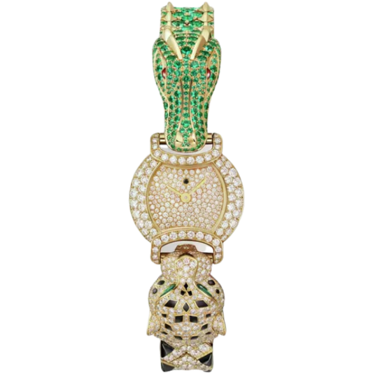 INDOMPTABLES DE CARTIER CROCODILE MOTIF 22 MM 18K YELLOW GOLD WITH YELLOW GOLD DIAL