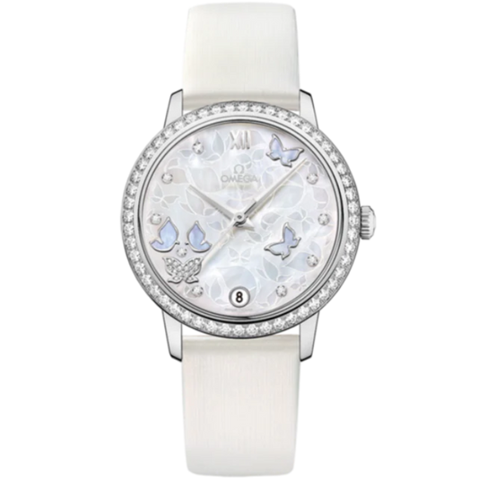 DE VILLE PRESTIGE BUTTERFLY 33 MM WHITE GOLD WITH MOTHER OF PEARL DIAL