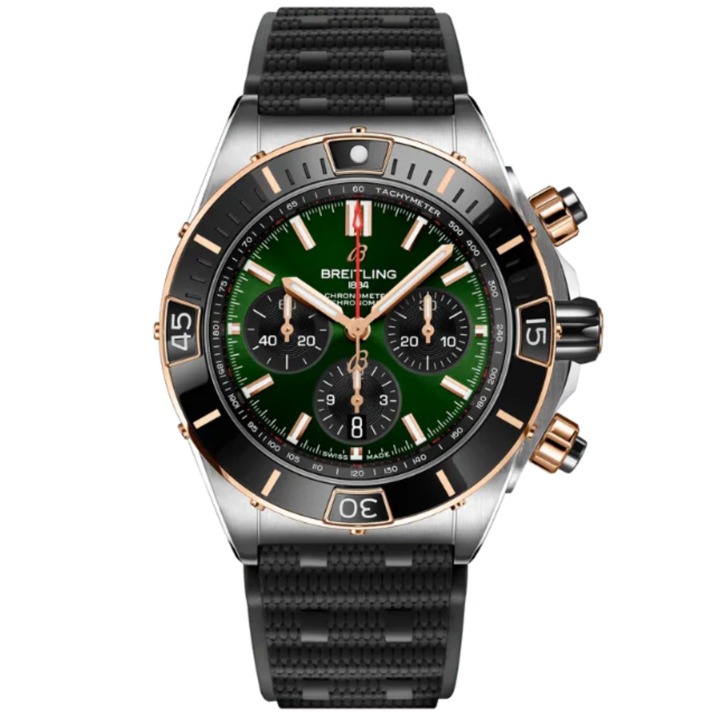 SUPER CHRONOMAT B01 44 MM STAINLESS STEEL & 18K ROSE GOLD WITH GREEN DIAL