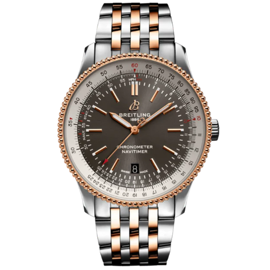 NAVITIMER AUTOMATIC 41 MM STAINLESS STEEL & 18K ROSE GOLD WITH ANTHRACITE GRAY DIAL