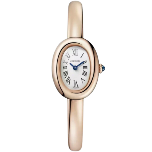 BAIGNOIRE DE CARTIER 25 MM 18K ROSE GOLD WITH SILVER DIAL SIZE 16