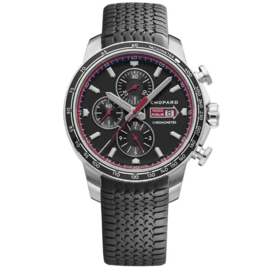 MILLE MIGLIA GTS CHRONO 44 MM LUCENT STEEL™ WITH BLACK DIAL