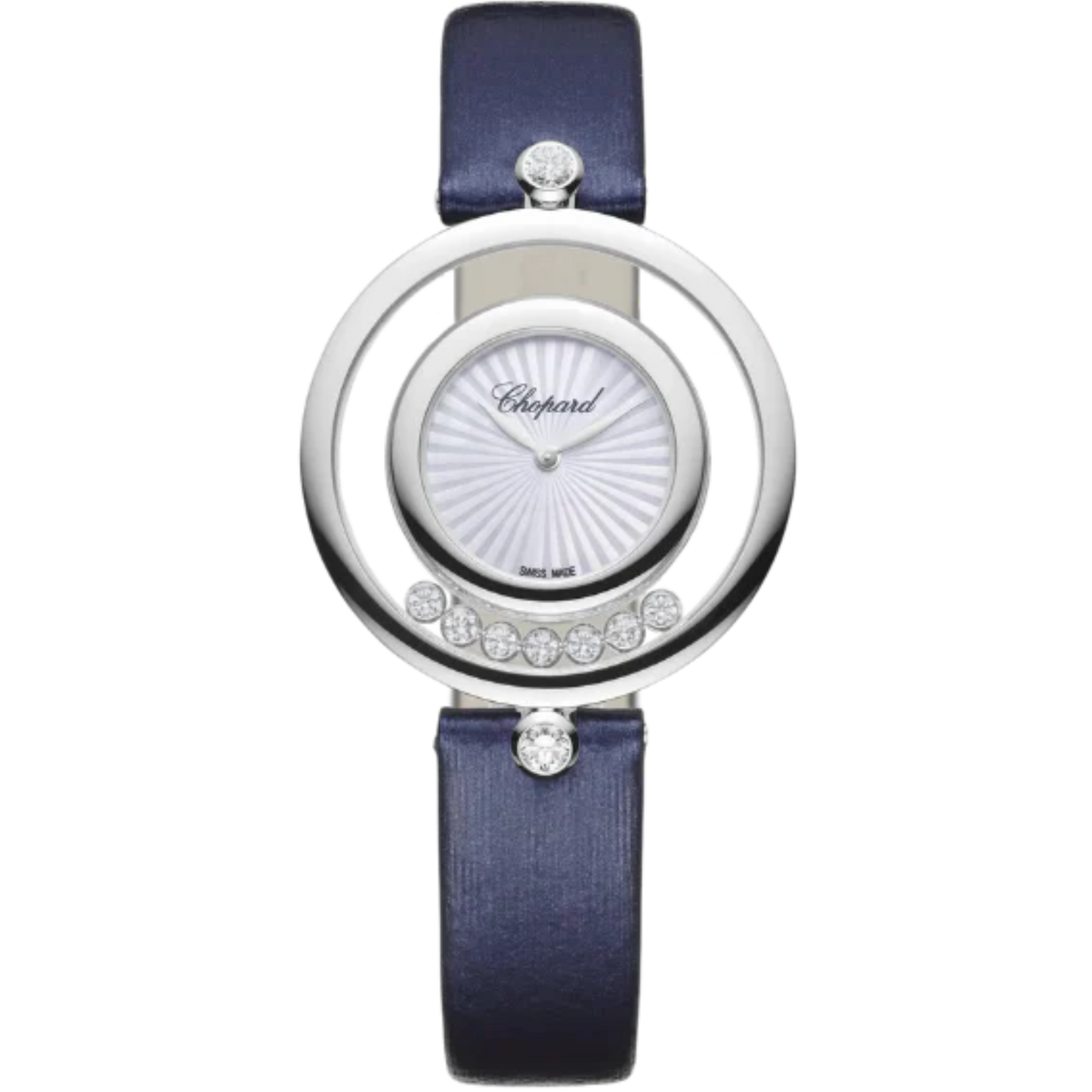 HAPPY DIAMONDS ICONS 32 MM ETHICAL WHITE GOLD WITH MOTHER OF PEARL DIAL